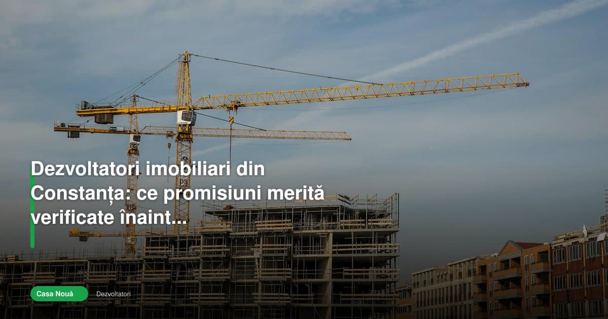 De ce dezvoltatori imobiliari constanta cer avansuri mai mari